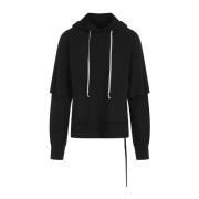 Zwarte Sweatshirt Verhoog Stijl Moderne Man Rick Owens , Black , Heren