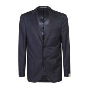 Blauwe herenjas Aw24 Corneliani , Blue , Heren