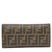 Pre-owned Coated canvas wallets Fendi Vintage , Brown , Dames