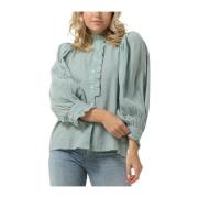 Yves Blouse Lichtblauw Dames Top Antik Batik , Blue , Dames