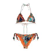 Gerimpelde Driehoek Bikini Verstelbare Knopen Me-Fui , Multicolor , Da...