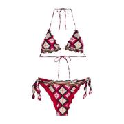 Gerimpelde Driehoek Bikini met Verstelbare Knopen Me-Fui , Multicolor ...