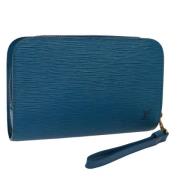 Pre-owned Leather clutches Louis Vuitton Vintage , Blue , Dames