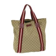 Pre-owned Canvas totes Gucci Vintage , Beige , Dames