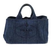 Pre-owned Canvas handbags Prada Vintage , Blue , Dames