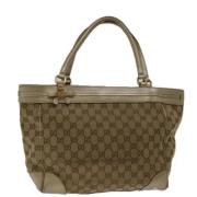 Pre-owned Canvas totes Gucci Vintage , Beige , Dames