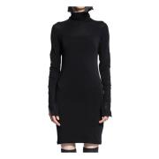 Zwarte Modal Jersey Coltrui Jurk Thom Krom , Black , Dames