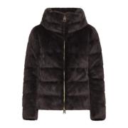 Gewatteerde Faux Fur Donsjas Herno , Brown , Dames