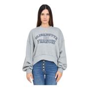 Grijze College Logo Sweater Elisabetta Franchi , Gray , Dames