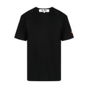 Logo Patch T-Shirt Zwart Korte Mouw Comme des Garçons , Black , Heren