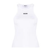 Witte Optische Top Msgm , White , Dames