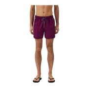 Paarse Logo Band Zwemshorts Emporio Armani , Purple , Heren