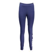 Blauwe Logo Print Katoenen Leggings Fila , Blue , Dames