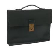 Pre-owned Leather briefcases Louis Vuitton Vintage , Green , Dames