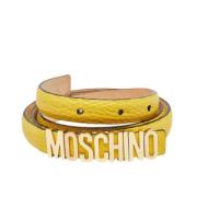 Pre-owned Leather belts Moschino Pre-Owned , Yellow , Dames