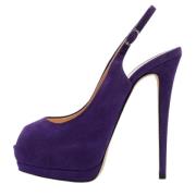 Pre-owned Suede heels Giuseppe Zanotti Pre-owned , Purple , Dames