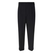 Zwarte Broek Met Manchetten Rits Mauro Grifoni , Black , Heren