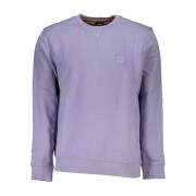 Paarse Crew Neck Logo Sweater Hugo Boss , Purple , Heren