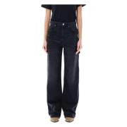 Faded Black Cargo Jeans Aw24 Isabel Marant , Black , Dames