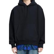 Zwarte Oversized Hoodie met Kangoeroezak Burberry , Black , Heren