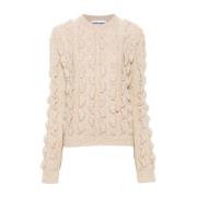 Ivoor Witte Kabeltrui Moschino , Beige , Dames