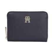 Blauwe PU Leren Portemonnee met Metalen Logo Tommy Hilfiger , Blue , D...