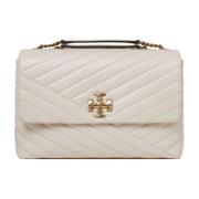 Crème Schoudertas met Gouden Hardware Tory Burch , White , Dames