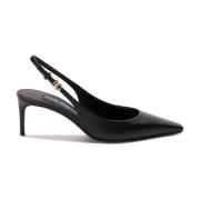 Zwarte Leren Slingback Pumps Dolce & Gabbana , Black , Dames