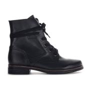 Zwarte Leren Veterschoenen Gabor , Black , Dames