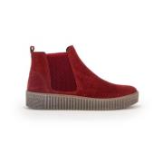 Rode Velvet Chelsea Boot Gabor , Red , Dames