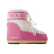 Roze/Wit Synthetische Lage Laarzen Moon Boot , Pink , Dames