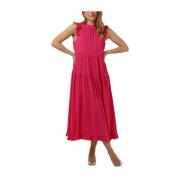 Fuchsia Lange Mouw Maxi Jurk Y.a.s , Pink , Dames