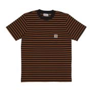 Gestreept Zak T-shirt Bruin/Zwart Carhartt Wip , Brown , Heren