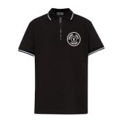 Polo met logo Versace Jeans Couture , Black , Heren