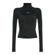 Turtleneck met Logo Versace Jeans Couture , Black , Dames