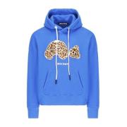 Leopard Print Hoodie Palm Angels , Blue , Heren