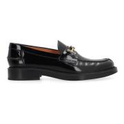 Goudkleurige Metalen Horsebit Leren Loafers Tod's , Black , Dames