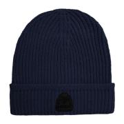 Warme Acryl Beanie met Rubber Logo La Martina , Blue , Heren