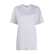 Logo Print Grijs Katoenen T-shirt Jacquemus , Gray , Dames