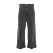 Grijze Denim Wide Leg Jeans Patou , Gray , Dames