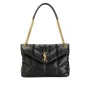 M Puffer Lam Crossbody Tas Saint Laurent , Black , Dames