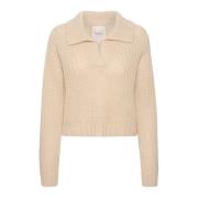 Franse Eik Gebreide Trui Part Two , Beige , Dames