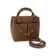 Pre-owned Suede handbags Gucci Vintage , Beige , Dames