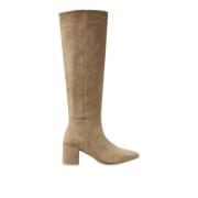 Elegante Dameslaarzen van Leer Nubikk , Beige , Dames