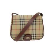 Pre-owned Canvas shoulder-bags Burberry Vintage , Beige , Dames