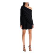 Asymmetrische Halslijn Jersey Mini Jurk Giuseppe Di Morabito , Black ,...