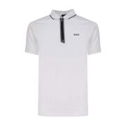 Witte Polo Shirt met Ritssluiting Hugo Boss , White , Heren