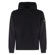 Zwarte Katoenen Hoodie Stone Island , Black , Heren