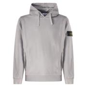 Grijze Katoenen Hoodie met Logo Stone Island , Gray , Heren