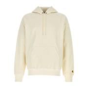 Ivory Hooded Chase Sweatshirt Carhartt Wip , White , Heren